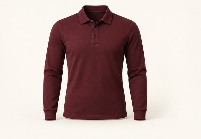 Long-Sleeve Stretch Polo Shirt — Modhie Sports MS-02D