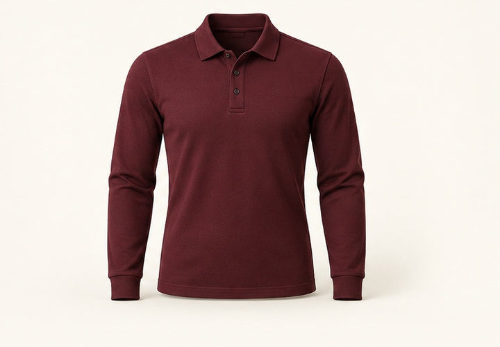 Long-Sleeve Stretch Polo Shirt — Modhie Sports MS-02D