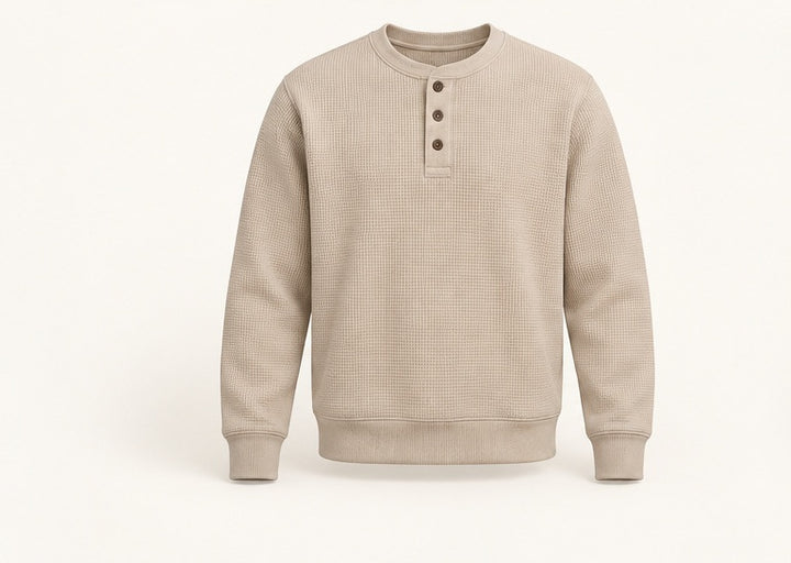 Waffle Henley Sweatshirt — Modhie Sports MS-04C
