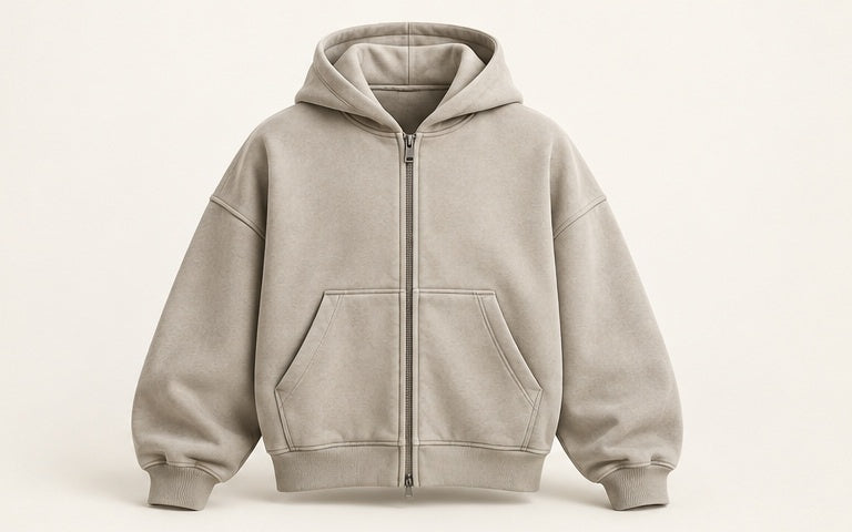 Zip-Through Box Streetwear Hoodie — Modhie Sports MS-21B