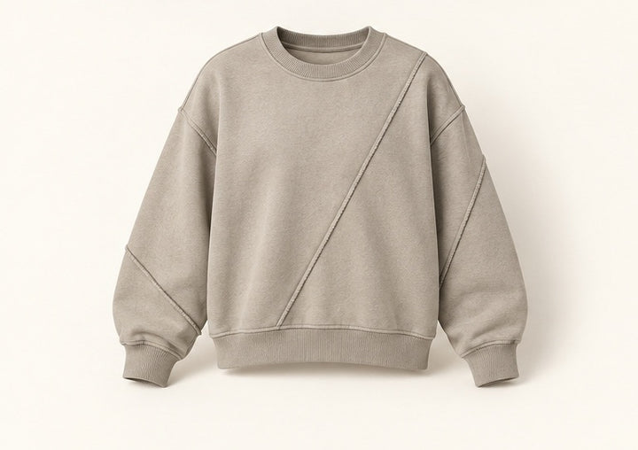 Raw-Seam Crew Streetwear Sweatshirt — Modhie Sports MS-22C