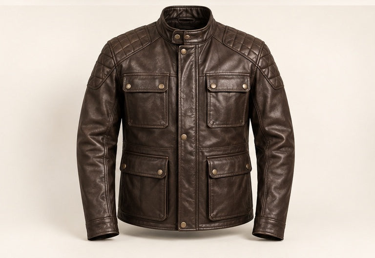 Quilted Touring Leather Jacket — Modhie Sports MS-24D
