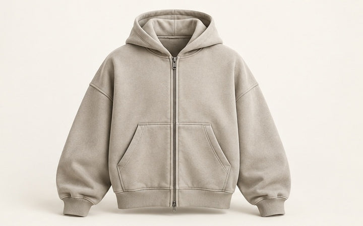 Zip-Through Box Streetwear Hoodie — Modhie Sports MS-21B