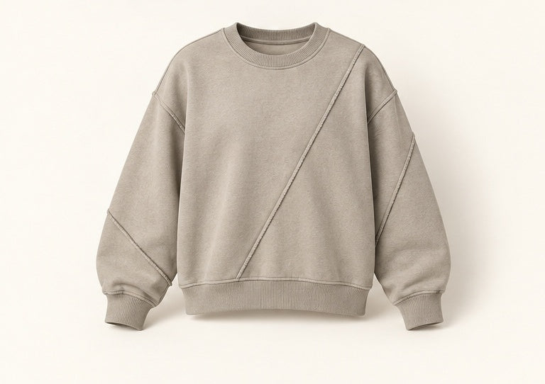Raw-Seam Crew Streetwear Sweatshirt — Modhie Sports MS-22C