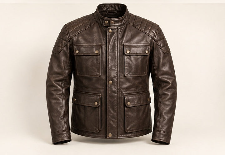 Quilted Touring Leather Jacket — Modhie Sports MS-24D