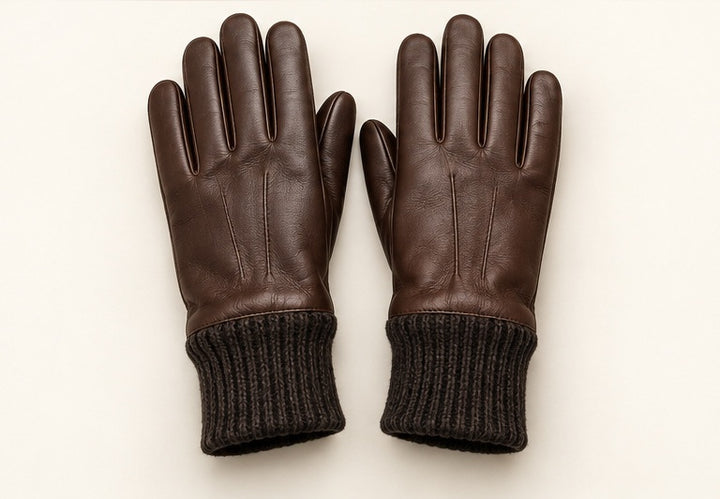 Rib-Cuff Winter Leather Gloves — Modhie Sports MS-27C
