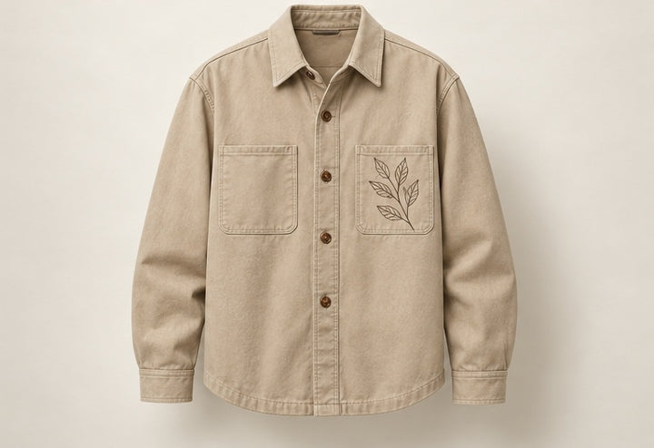 Fine-Line Embroidered Overshirt — Modhie Sports MS-32D